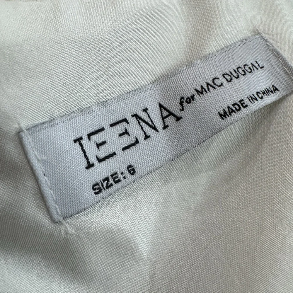 Mac Duggal 48855 Size 6 White‎ V-Neck A-Line Gown - Picture 8 of 12